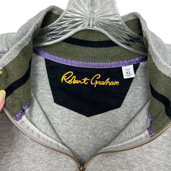 Robert Graham 1/4 zip long sleeve pullover men's sweater size XL - Picture 3 of 6